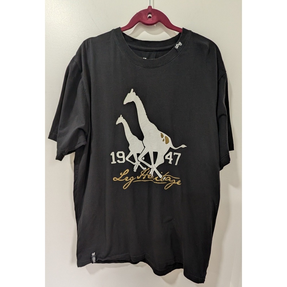LRG Clothing Equipment Mens Black Giraffe LRG Heritage 1947 Graphic T-Shirt 2XL